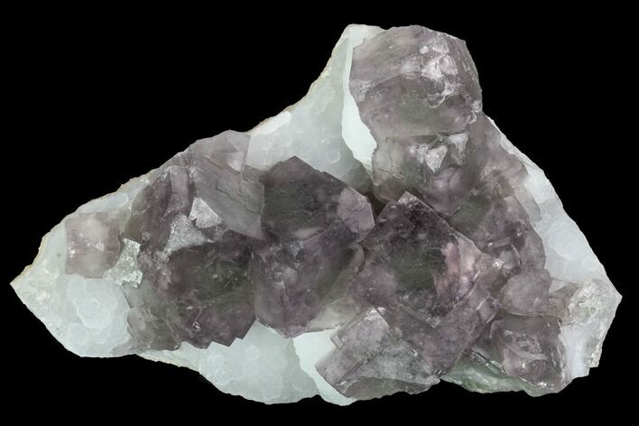 Purple Fluorite Crystals on Druzy Quartz - China #100729